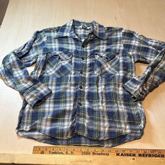 Vintage Woolrich button up plaid‎ long sleeve shirt size L - Picture 1 of 4